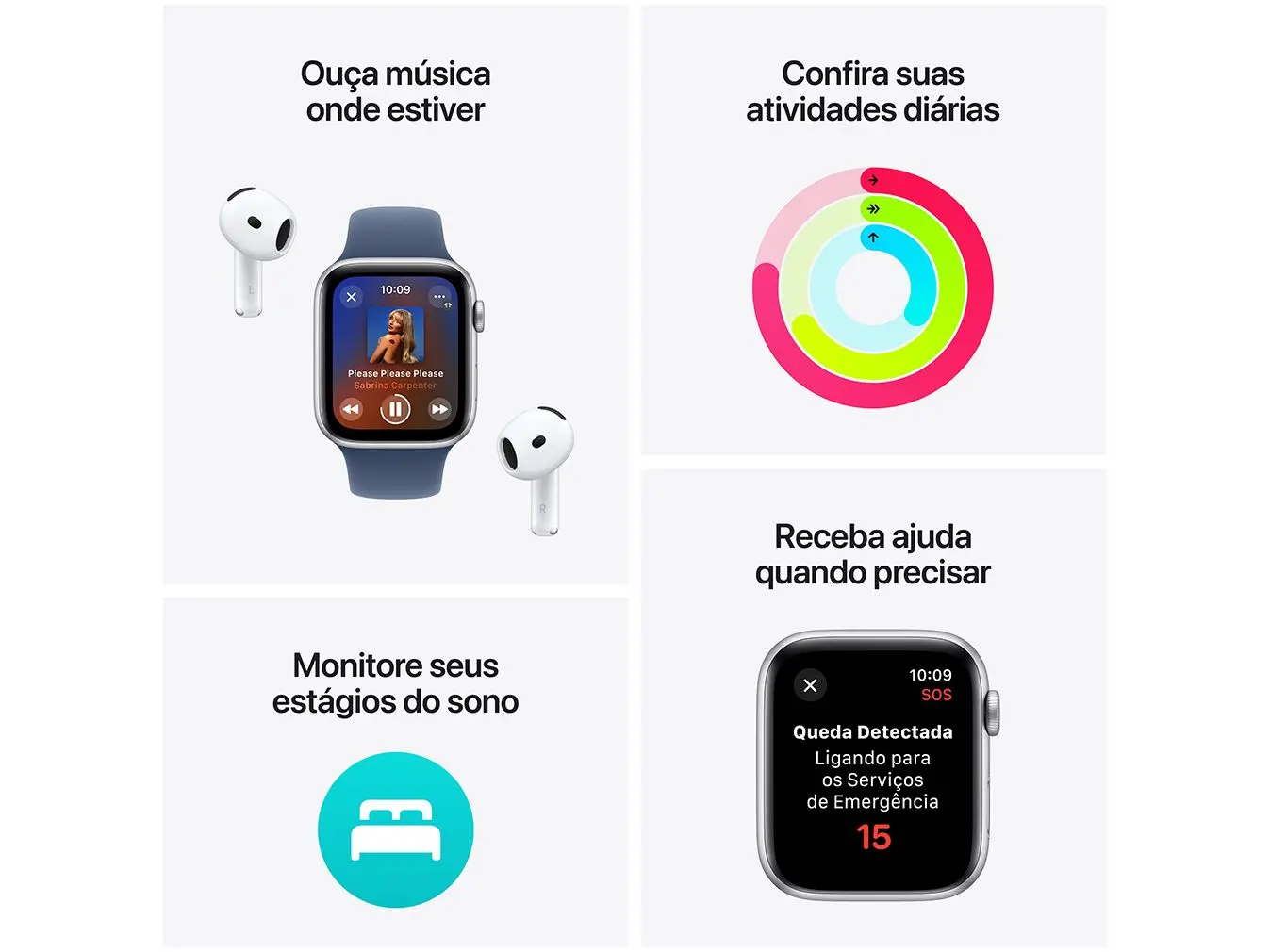 Apple Watch SE (2ª Geração) 40mm, Cor Midnight, Alumínio, Compatível com iOS – MPN: MXEA3LL/A