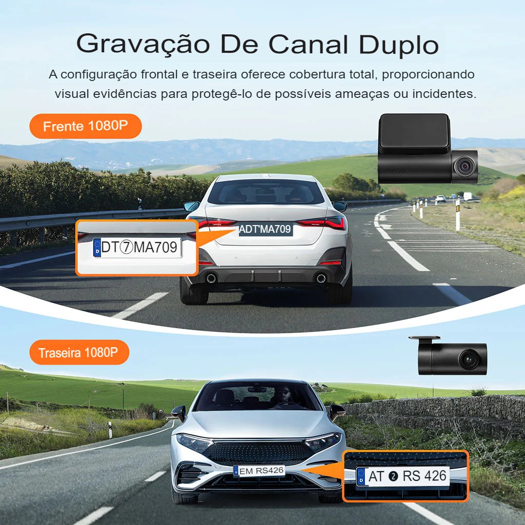 Camera Veicular Xiaomi 70mai Dash Cam A200 1080P HDR 60FPS Algoritmo MaiColor Vivid +