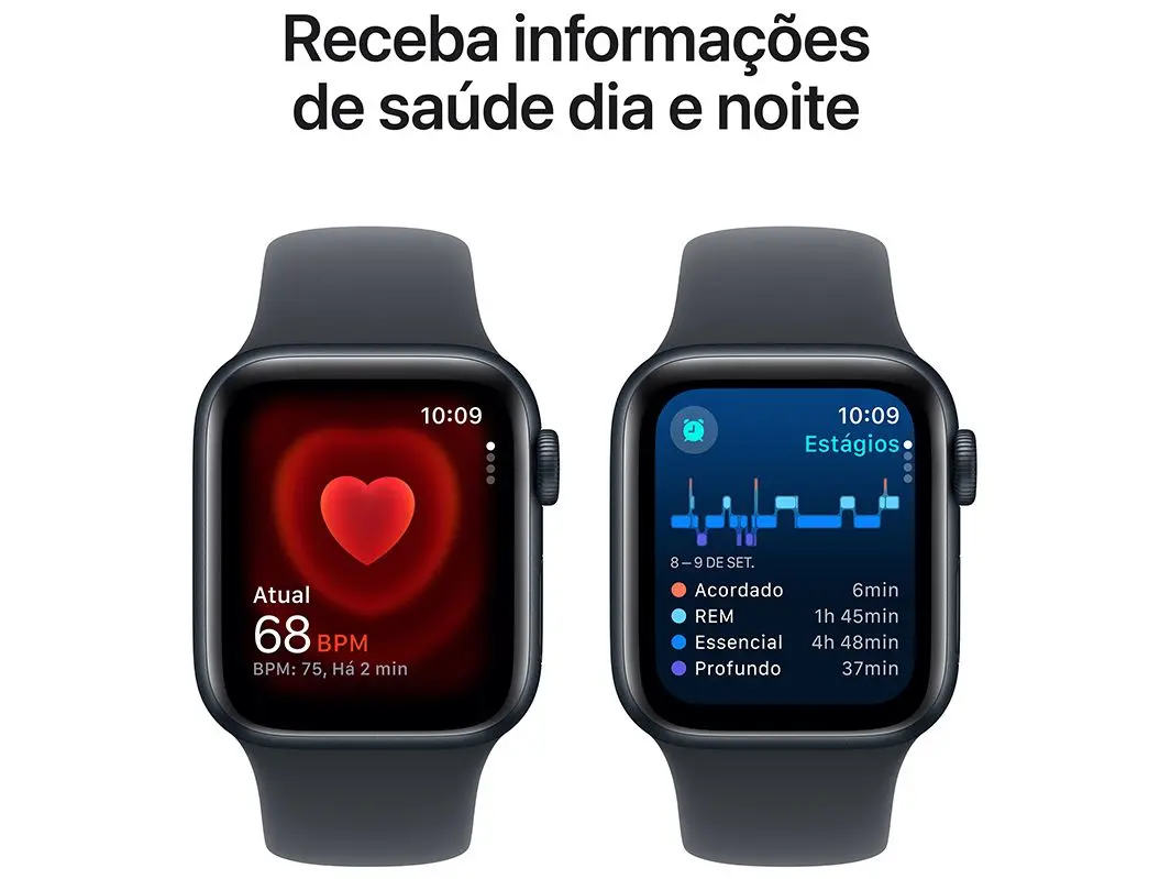 Apple Watch SE (2ª Geração) 40mm, Cor Midnight, Alumínio, Compatível com iOS – MPN: MXEA3LL/A