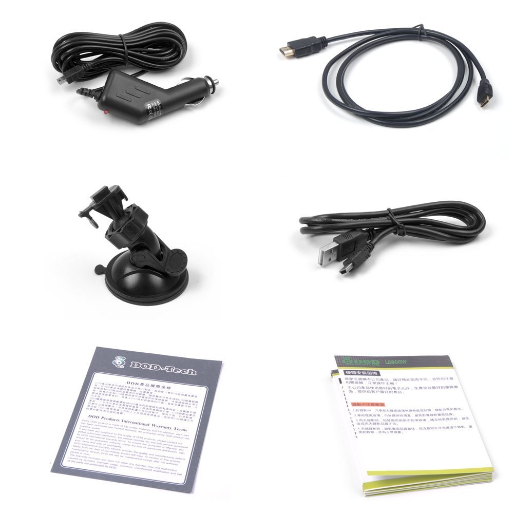 Camera Automotiva DOD LS300W 2.7'' Car DVR Detecção de Movimento Gravador 140 Graus Visão Noturna FULL HD 1080p