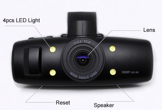 Câmera Camera Carro Automotiva GS1000 Full HD 1080P Lente Ângulo 120 Graus  G-Sensor Car DVR Recorder