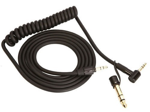 Replacement Cable Cabo Coiled Espiral para Monster Beats Pro Detox Mixr -  Black - Preto