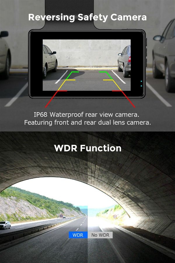 Camera Veicular Dash Cam AZDOME M63 True 4K  1080P DVR GPS WIFI integrado