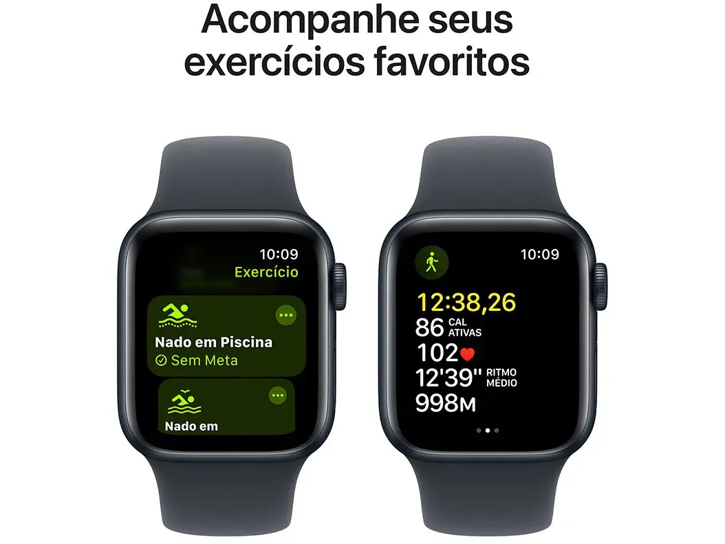 Apple Watch SE (2ª Geração) 40mm, Cor Midnight, Alumínio, Compatível com iOS – MPN: MXEA3LL/A