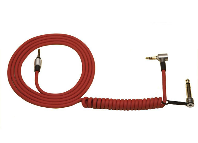 Replacement Cable Cabo Coiled Espiral para Monster Beats Pro Detox Mixr -  Red - Vermelho