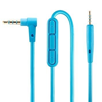 Replacement Cable Cabo MIC Volume Control Talk para Bose QuietConfort 25 QC25 OE2 OE2i - Preto e Azul