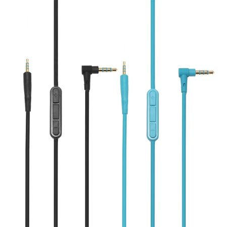 Replacement Cable Cabo MIC Volume Control Talk para Bose QuietConfort 25 QC25 OE2 OE2i - Preto e Azul
