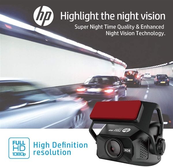 HP F660G Câmera Dual Dash Frontal 1080P Traseira 720P Câmera de Ré com GSensor Tela 2" GPS Integrado