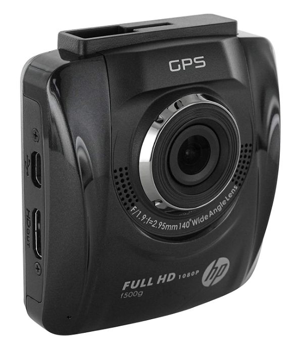 HP F500G Premium Full HD 1080p 2,4'' Câmera Carro Veicular Lente Ampla 140 graus GPS Integrado e detector de colisão