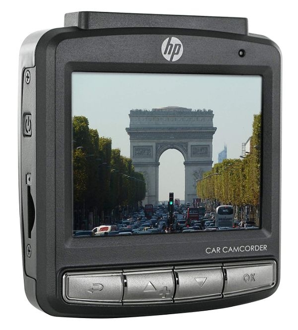 HP F500G Premium Full HD 1080p 2,4'' Câmera Carro Veicular Lente Ampla 140 graus GPS Integrado e detector de colisão