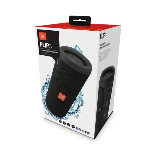 JBL Flip 3 Caixa de Som Acústica Bluetooth Wireless Speaker Resistente à Água - Preta