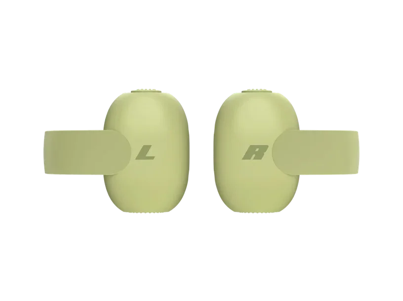 Bose Sport Open Earbuds verdes com indicação L/R