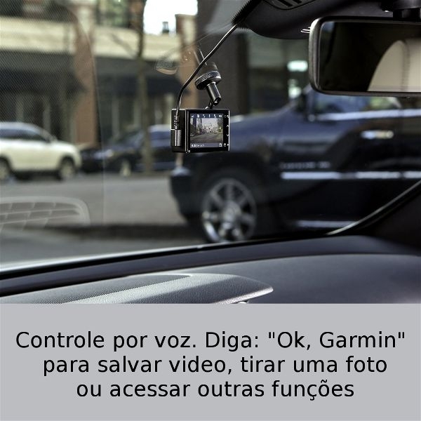 Garmin Dash Cam 65W Camera Veicular Carro Alerta de Colisão GPS Full HD 180 Graus Travelapse