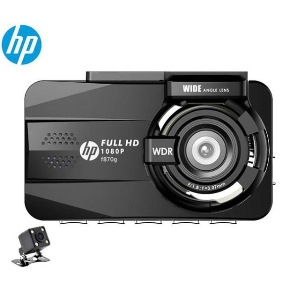 HP F870G 3.0'' LCD Lente Dupla 1080P Full HD Gravador DVR Carro GPS Embutido Camera Veicular Automotiva