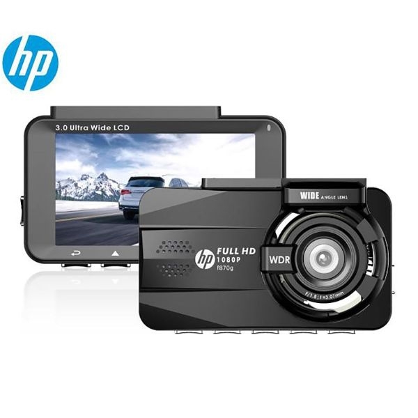 HP F870G 3.0'' LCD Lente Dupla 1080P Full HD Gravador DVR Carro GPS Embutido Camera Veicular Automotiva