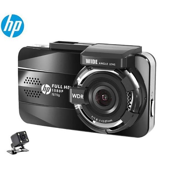 HP F870G 3.0'' LCD Lente Dupla 1080P Full HD Gravador DVR Carro GPS Embutido Camera Veicular Automotiva