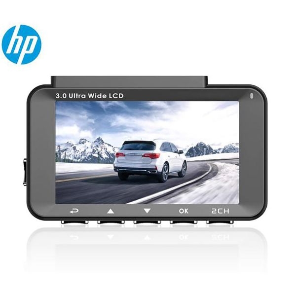 HP F870G 3.0'' LCD Lente Dupla 1080P Full HD Gravador DVR Carro GPS Embutido Camera Veicular Automotiva