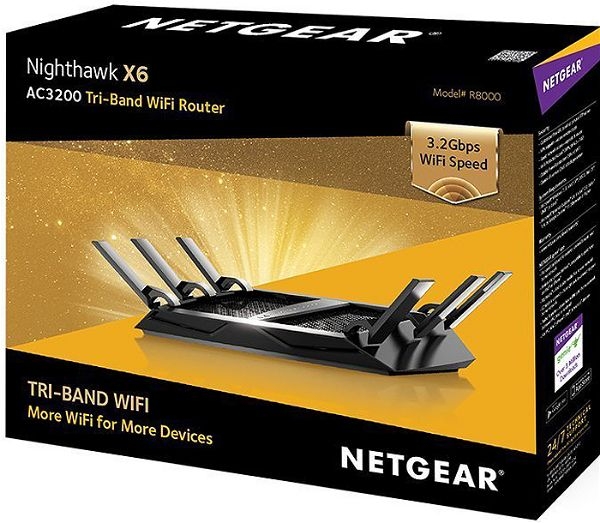 Netgear Nighthawk X6 AC3200 R8000 Tri-Band WiFi Router Roteador Alta Performance 3200 Mbps