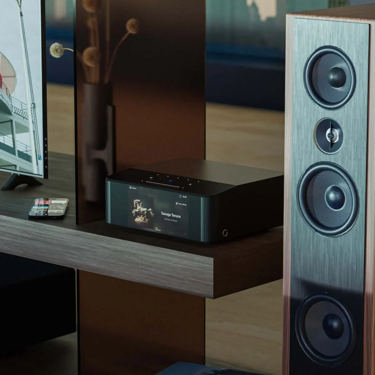 Bluesound Node Icon N530 - Ao lado da caixa de som