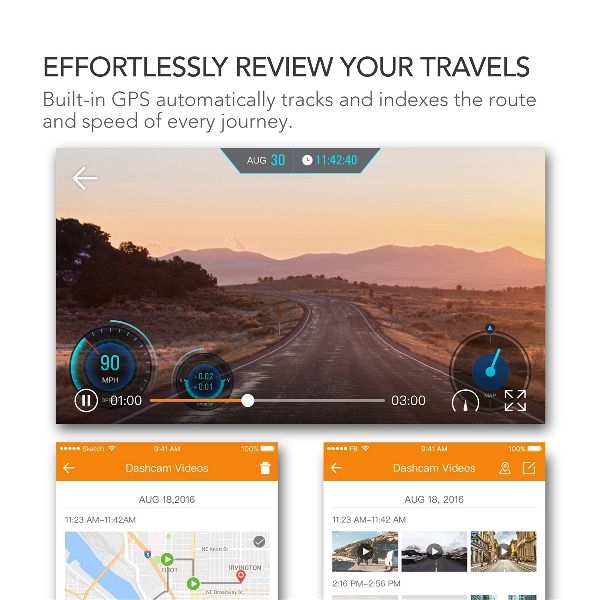 Roav Dash Cam C1 Pro camera veicular carro resolução 2K GPS WiFi Tela 2.4" G-Sensor WDR