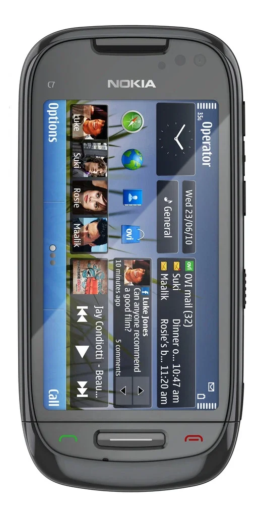 Nokia C7-00 Detalhe Display Preto