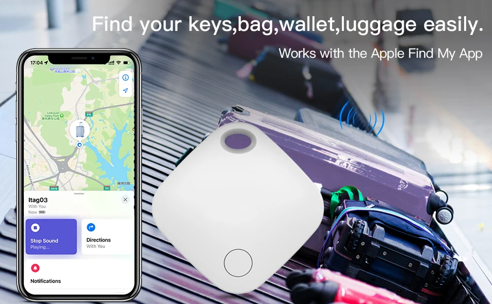 Finder Tag - Etiqueta Inteligente Mini Rastreador GPS  Compatível com o app Find My iOS - Cores