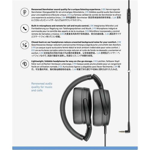 Sennheiser HD 400S Fone de ouvido Headphones Over-Ear com microfone 