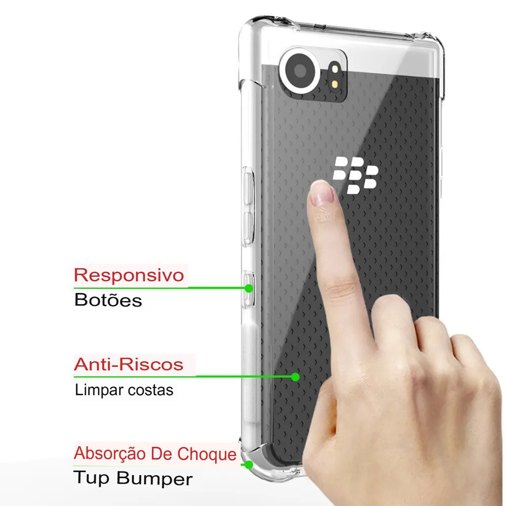 Case Capinha transparente protetora para smartphone Blackberry Keyone Key1