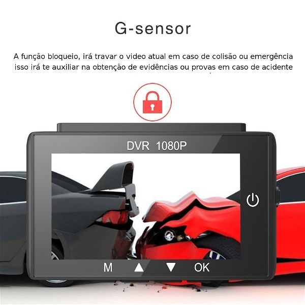 Camera Veicular Carro Vikcam GS60 Full HD 1080P Dash Cam GPS 2.7" LCD G-Sensor Loop Recording