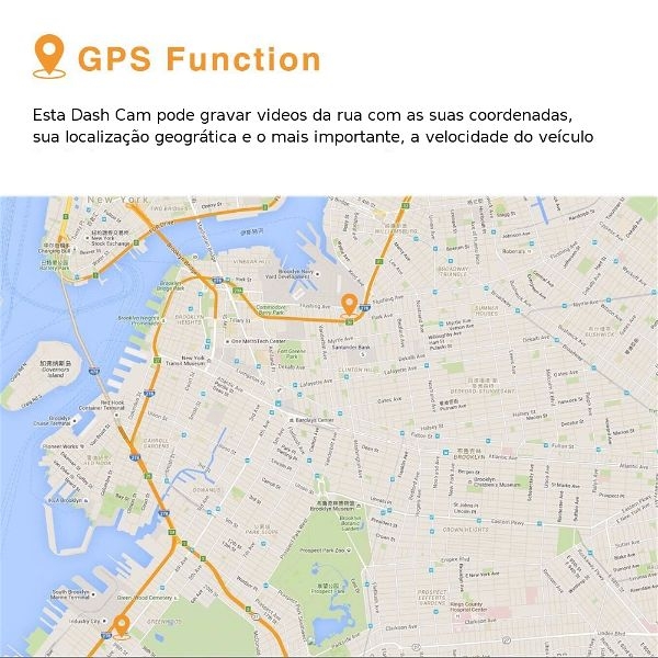 Camera Veicular Carro Vikcam GS60 Full HD 1080P Dash Cam GPS 2.7" LCD G-Sensor Loop Recording