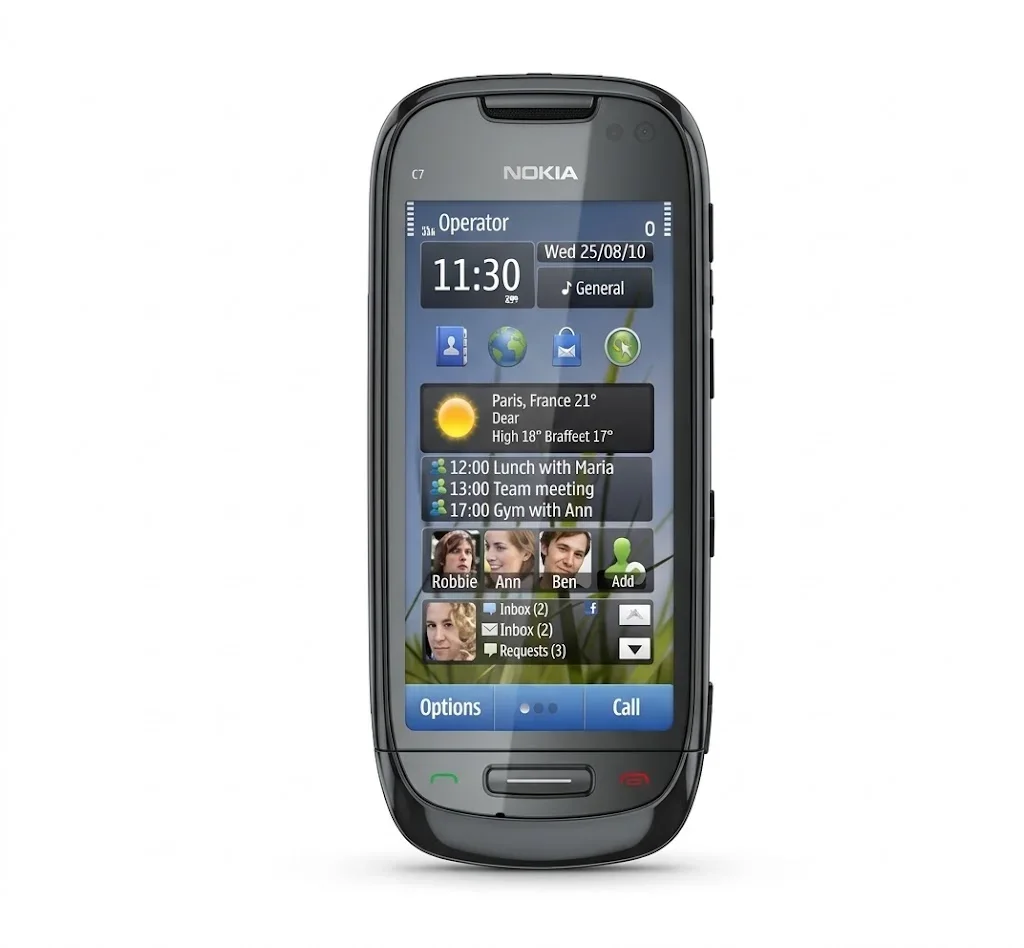 Nokia C7-00 Vista Frontal Preto