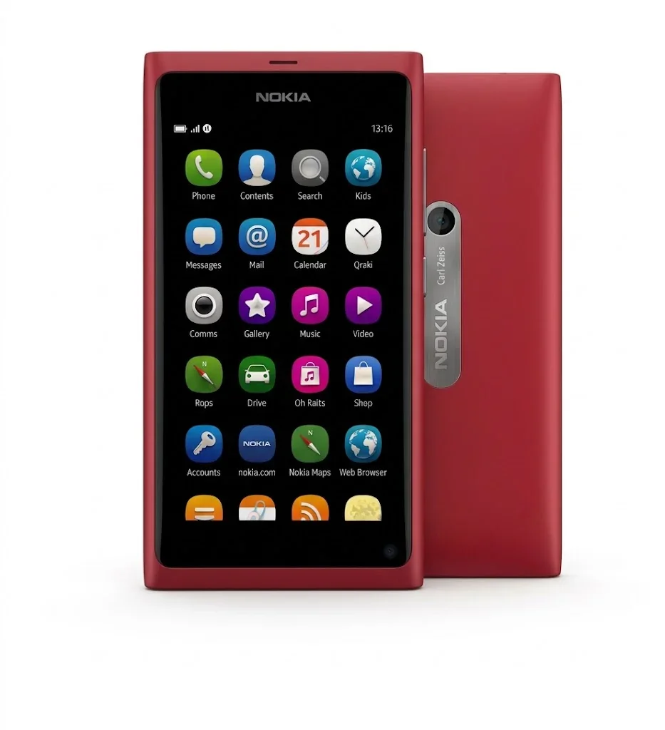 Nokia N9 vermelho frontal e traseira