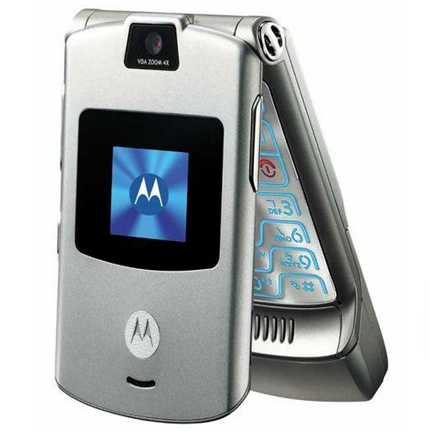 Motorola V3 Classic Silver - GSM Flip  2.2" Tela LCD Quad-Band Java - Prata 