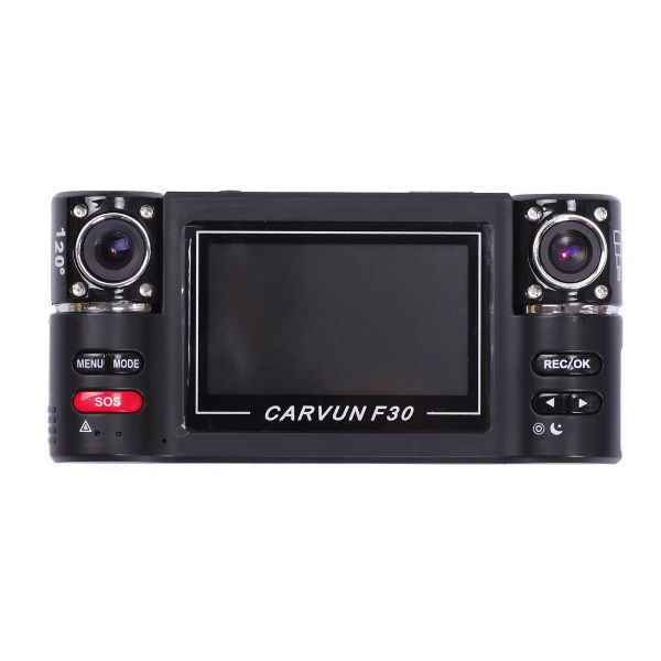 F30 HD Dual Camera Automotiva Car DVR  8 IR Lights SOS